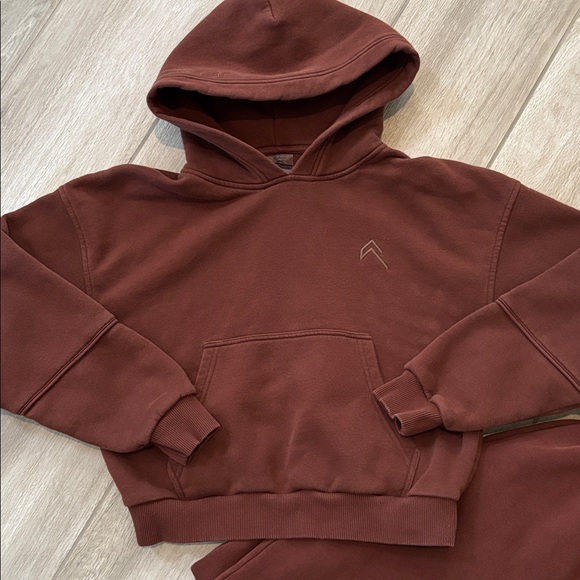 Oner Brown Classic Lounge Sweatshirt Hoodie (XS) & Sweatpants Jogger (S) Set - Picture 2 of 15